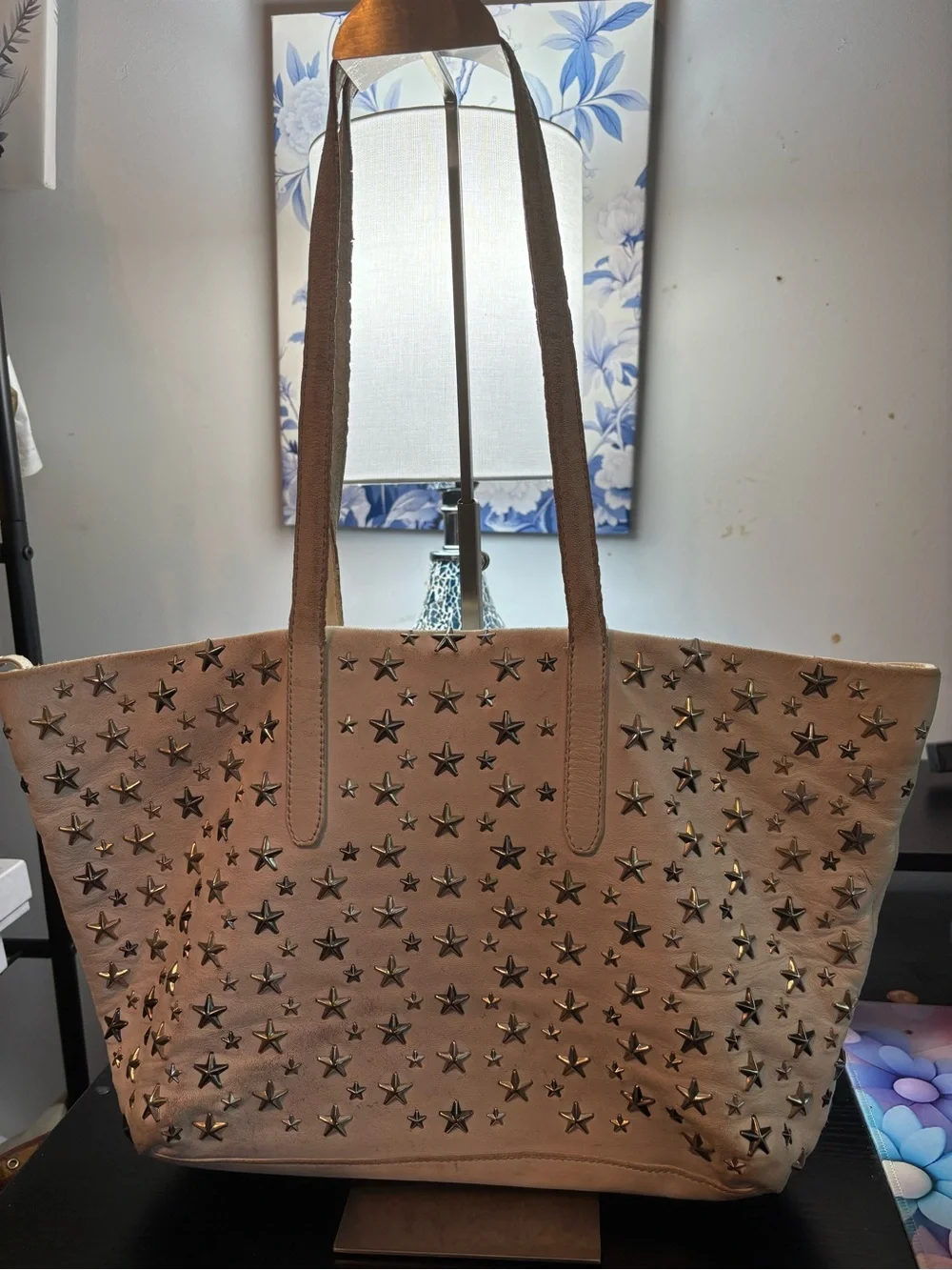 Authentic Jimmy Choo Sasha Star Studded Tote – Soft Leather